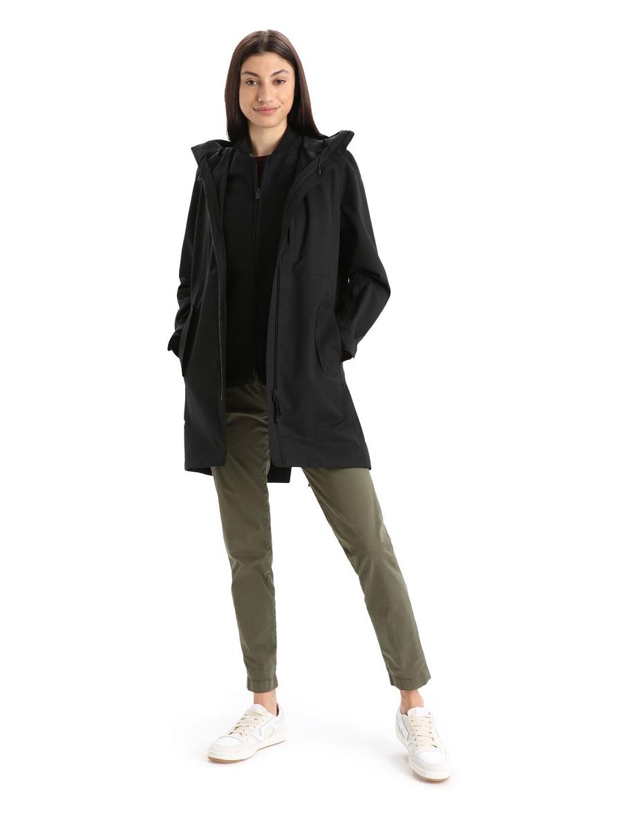 Women's Icebreaker City Label Shell+™ Merino 4-in-1 Parka Jackets Black | CA 1297LISH